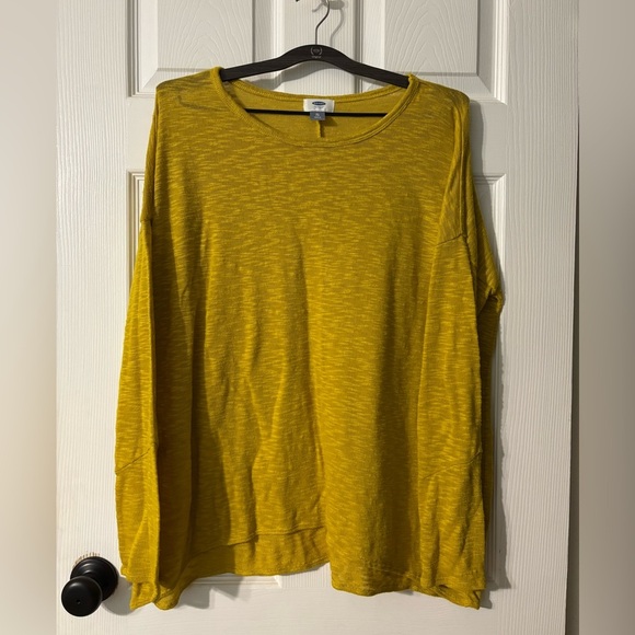 Old Navy Sweaters - Old Navy Mustard Yellow Lightweight Knit Long Sleeve Top | Size XL